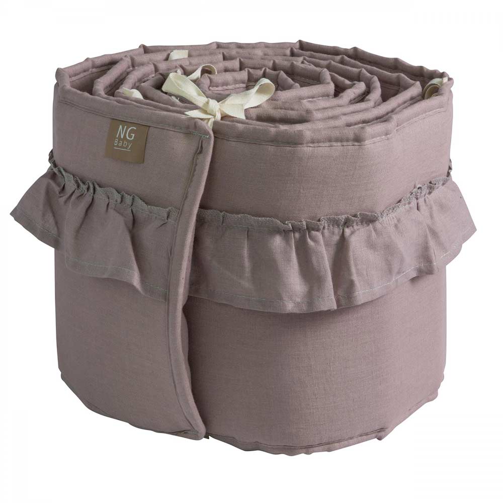 NG Baby spjälskydd spjälsäng Volang Dusty Pink