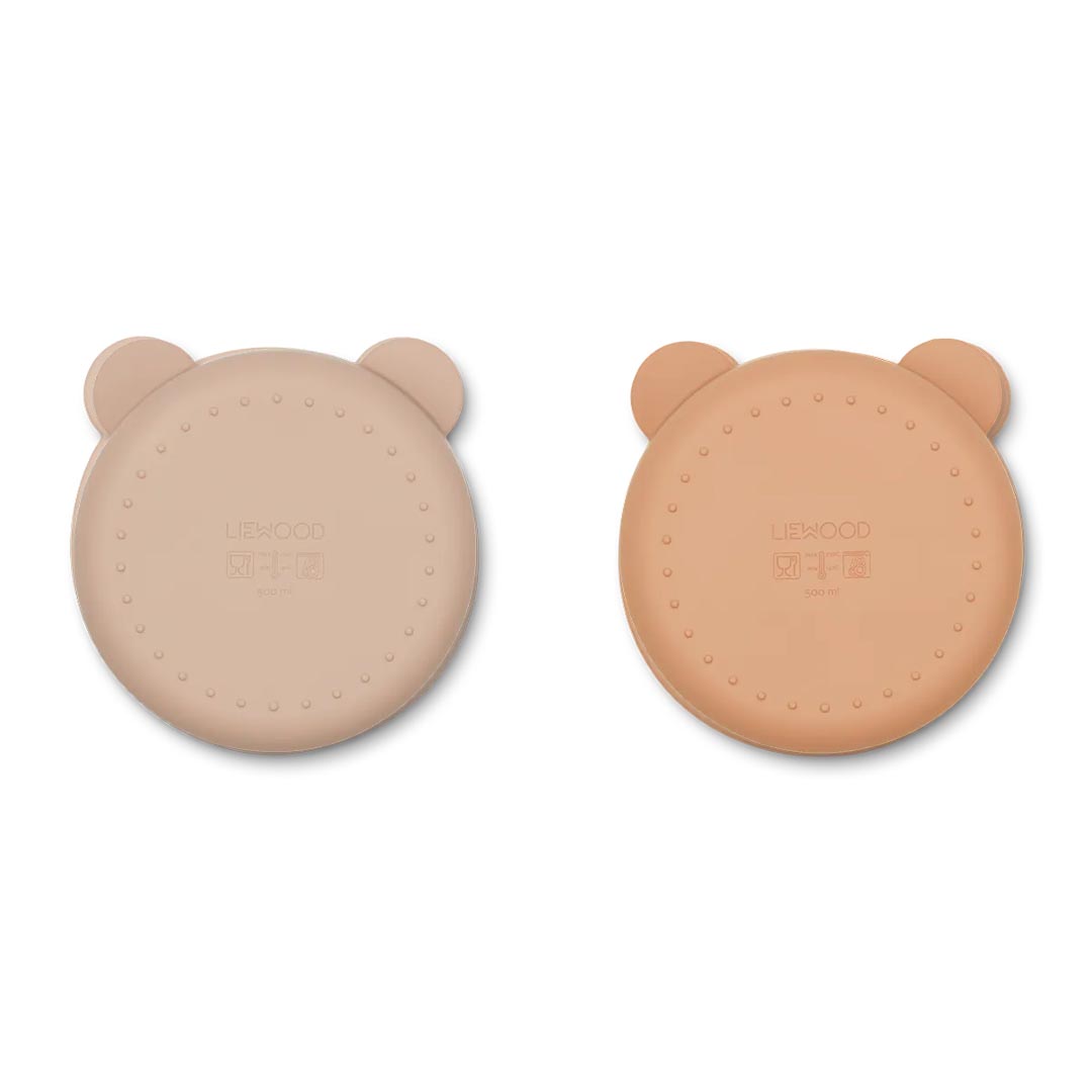 Liewood Connie skål med fack 2-pack Rose mix