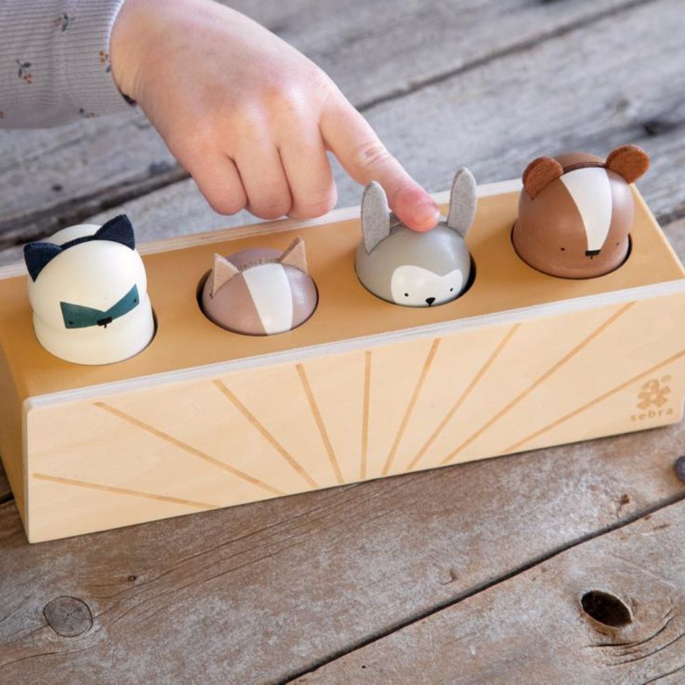 Sebra Wooden pop up träleksak