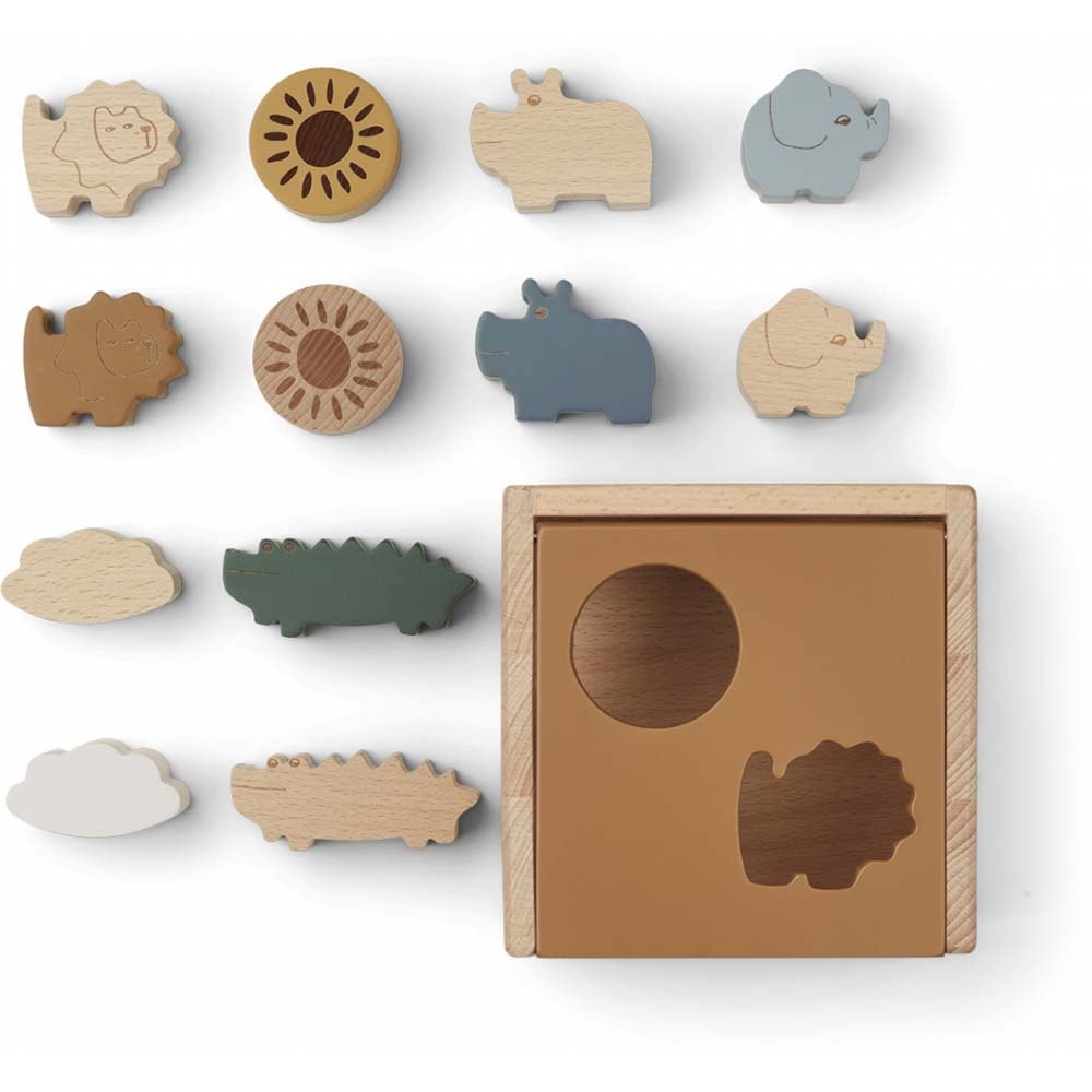 Liewood Gary puzzle cube Safari/golden caramel multi mix