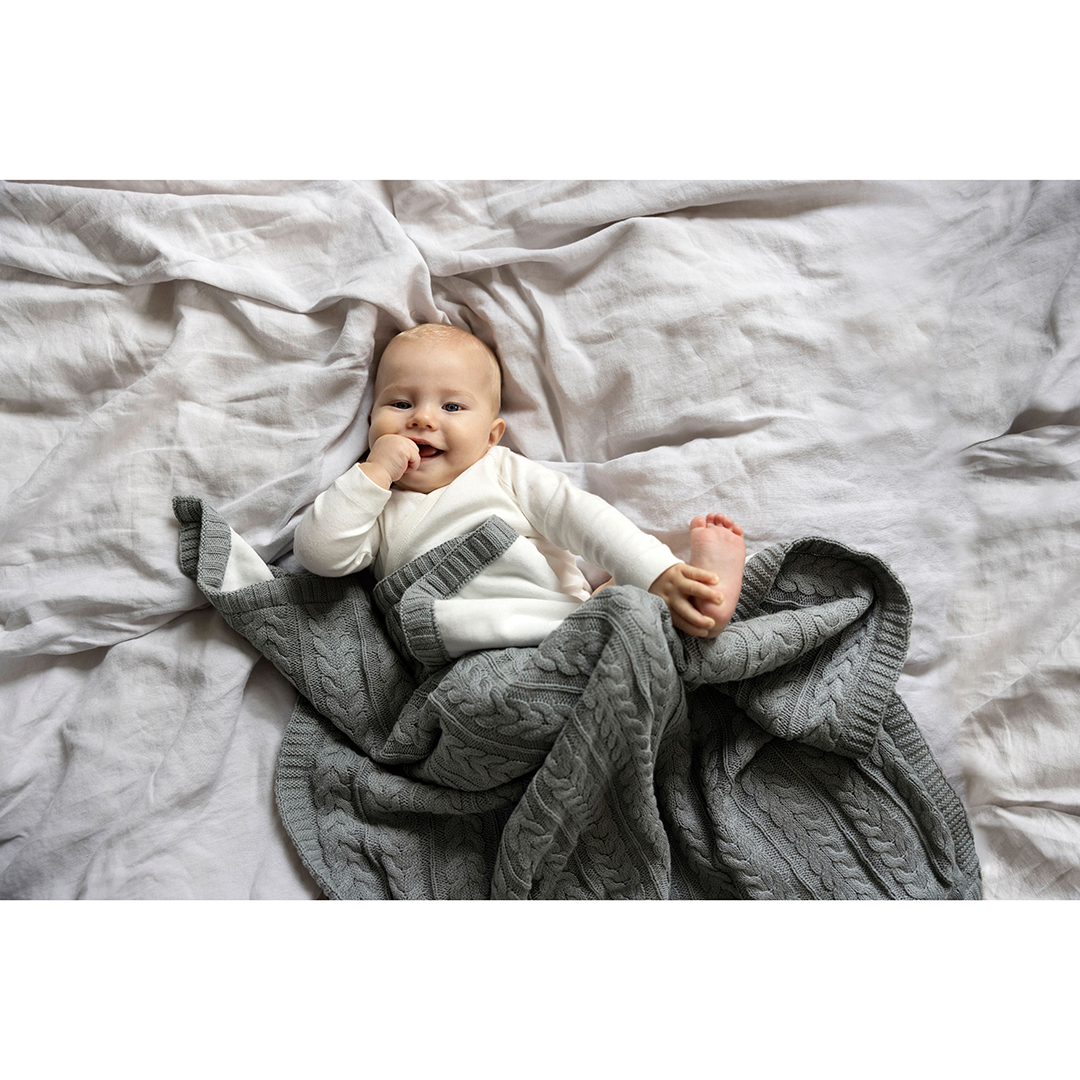 Vinter & Bloom bomullsfilt Cuddly EKO Misty Grey