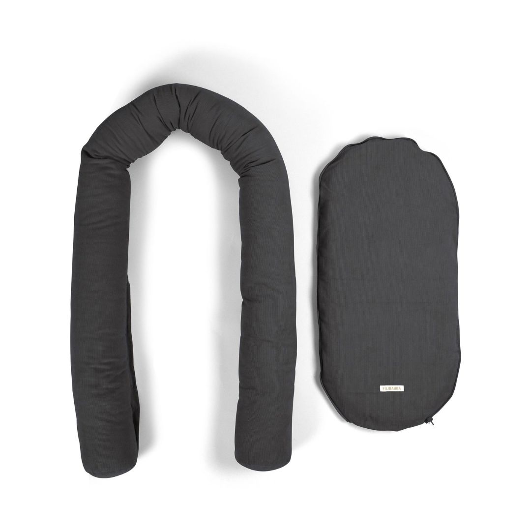 Filibabba Babynest Corduroy Sten grå