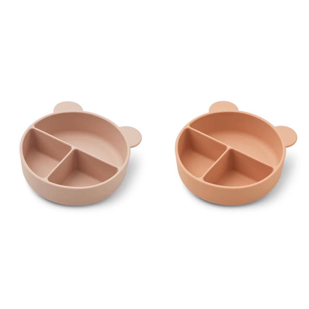 Liewood Connie skål med fack 2-pack Rose mix