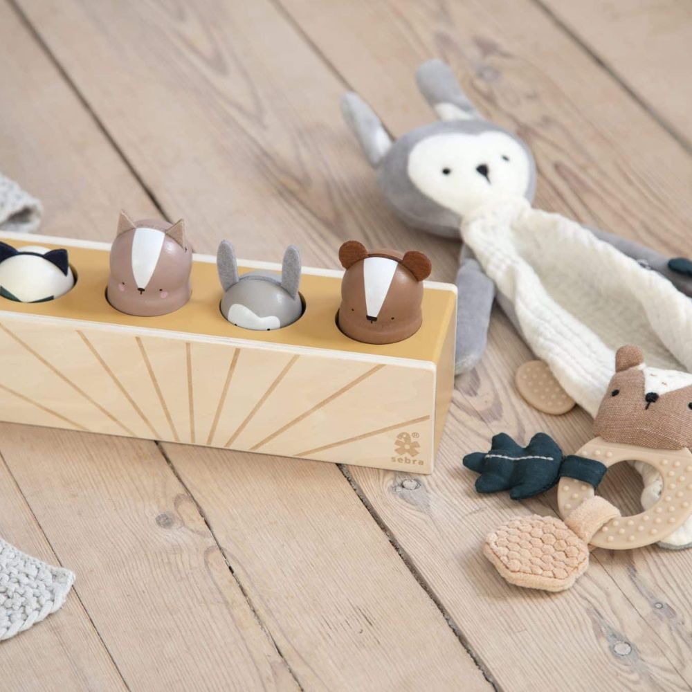 Sebra Wooden pop up träleksak